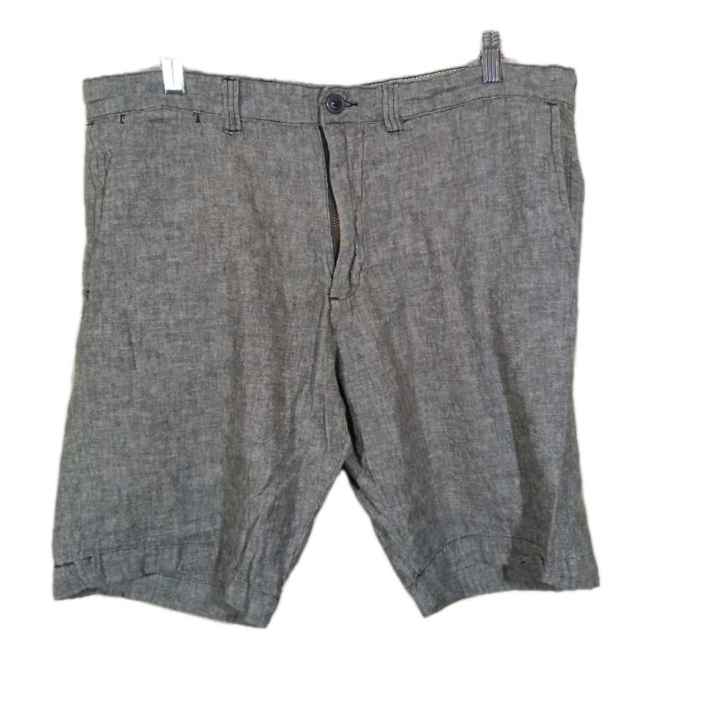 Bruno Gray Washable Linen Flat Front Shorts